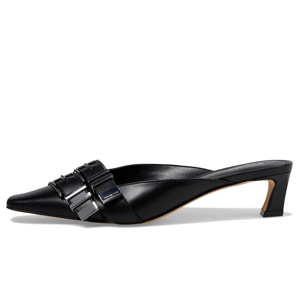 NWOB Michael Kors Women Shoes Size‎ 7M Darrington Kitten Heel Mule Black Leather - Picture 3 of 11